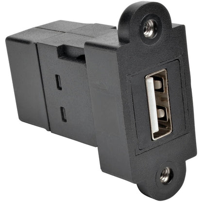 Tripp Lite by Eaton USB 2.0 All-in-One Keystone/Panel Mount Coupler (F/F), Black U060-000-KP-BK