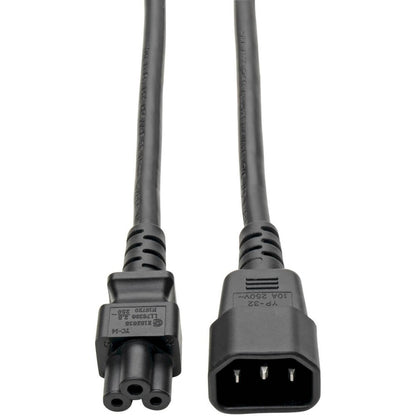 Câble adaptateur d'alimentation pour ordinateur portable Tripp Lite 6 pouces C14 vers C5 2,5 A 18 AWG 6 pouces P014-06N