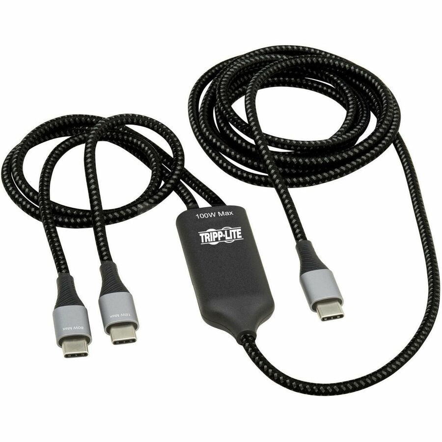 Câble de charge/répartiteur USB-C Tripp Lite par Eaton (M/2xM) - Charge PD 100 W, 6 pi (1,8 m) U420P-2X6-100W