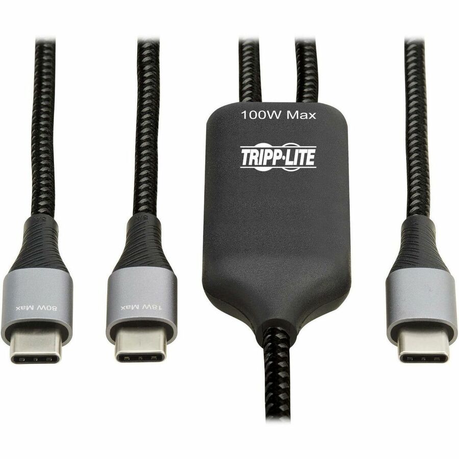 Câble de charge/répartiteur USB-C Tripp Lite par Eaton (M/2xM) - Charge PD 100 W, 6 pi (1,8 m) U420P-2X6-100W