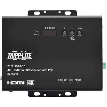 Émetteur d'extension HDMI sur IP Tripp Lite par Eaton - 4K, 4:4:4, PoE, 100 m (328 pi) B162-001-POE