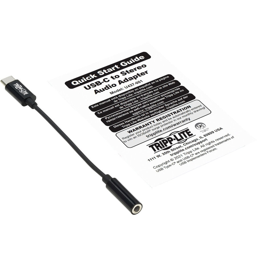 Adaptateur USB-C vers prise casque 3,5 mm Tripp Lite par Eaton U437-001