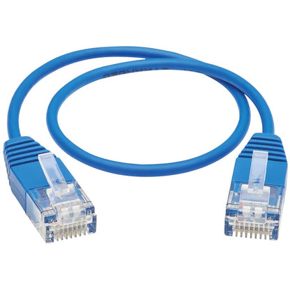 Tripp Lite by Eaton Cat6a 10G Certified Molded Ultra-Slim UTP Ethernet Cable (RJ45 M/M), Blue, 1 ft. N261-UR01-BL