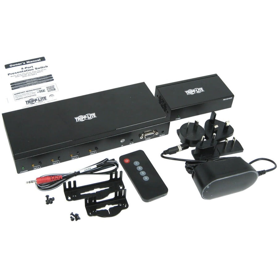 Tripp Lite by Eaton B320-4X1-MHE-K 4-Port over Cat6 Presentation Switch/Extender Kit B320-4X1-MHE-K