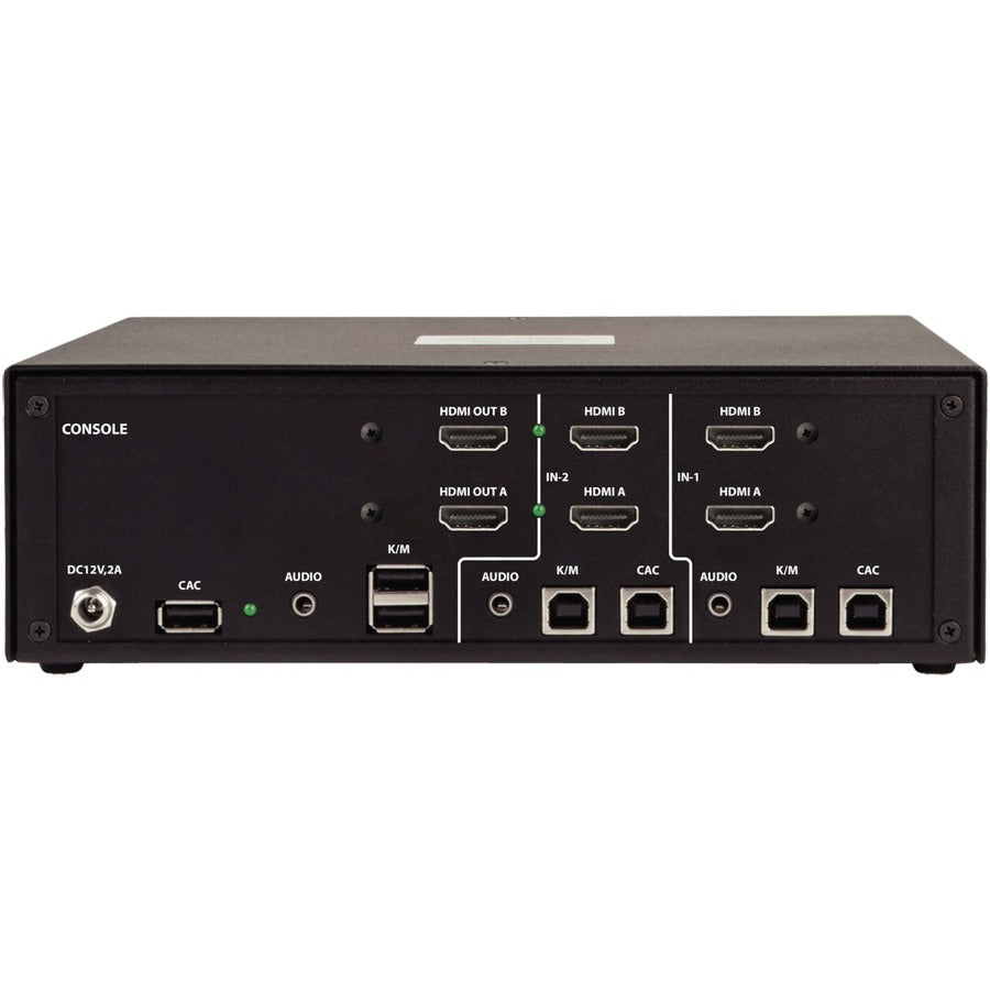 Commutateur KVM sécurisé à 2 ports pour deux écrans Tripp Lite par Eaton, HDMI - 4K, NIAP PP3.0, audio, CAC, TAA B002A-UH2AC2