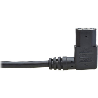 Tripp Lite 2ft Computer Cord Extension Cable C14 to Left Angle C13 10A 18AWG 2' P004-002-13LA