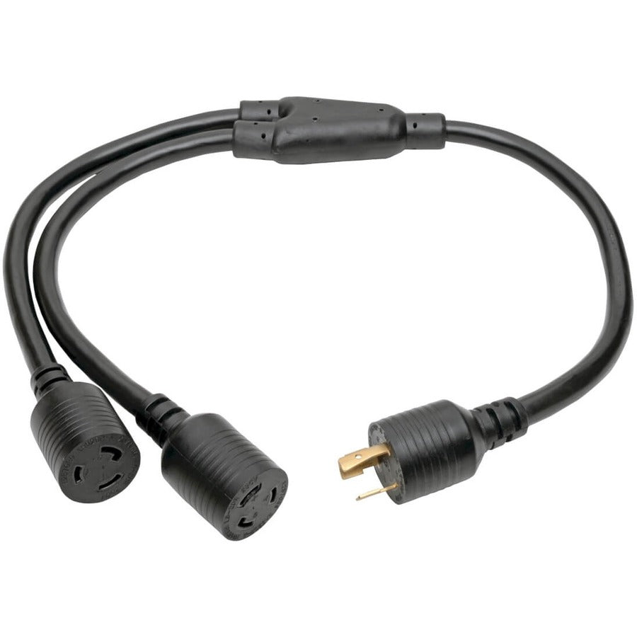 Câble répartiteur en Y pour cordon d'alimentation Tripp Lite 1 pi L6-20P vers 2xL6-20R pour PDU/UPS 20 A 10 AWG 1 pi P039-001-2