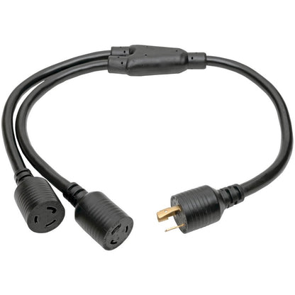 Câble répartiteur en Y pour cordon d'alimentation Tripp Lite 1 pi L6-20P vers 2xL6-20R pour PDU/UPS 20 A 10 AWG 1 pi P039-001-2