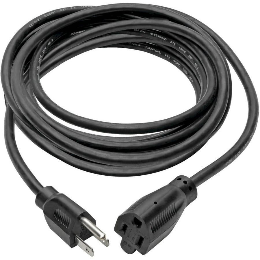 Câble d'extension de cordon d'alimentation Tripp Lite 25 pieds 5-15P à 5-15R 10A 18AWG 25' P022-025