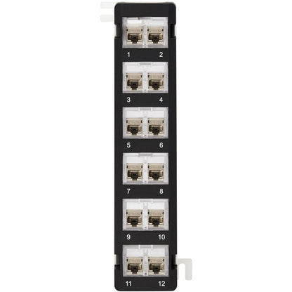 Panneau de brassage mural 12 ports Tripp Lite by Eaton pour prises Keystone UTP, modules rotatifs N062-012-KJ-WM