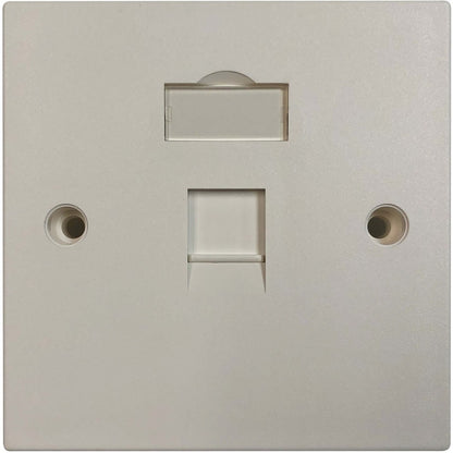 Tripp Lite by Eaton 1-Port UK-Style Keystone Wall Plate, Unloaded Shuttered Module, White N042U-W01-S