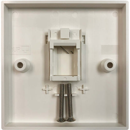 Tripp Lite by Eaton 1-Port UK-Style Keystone Wall Plate, Unloaded Shuttered Module, White N042U-W01-S