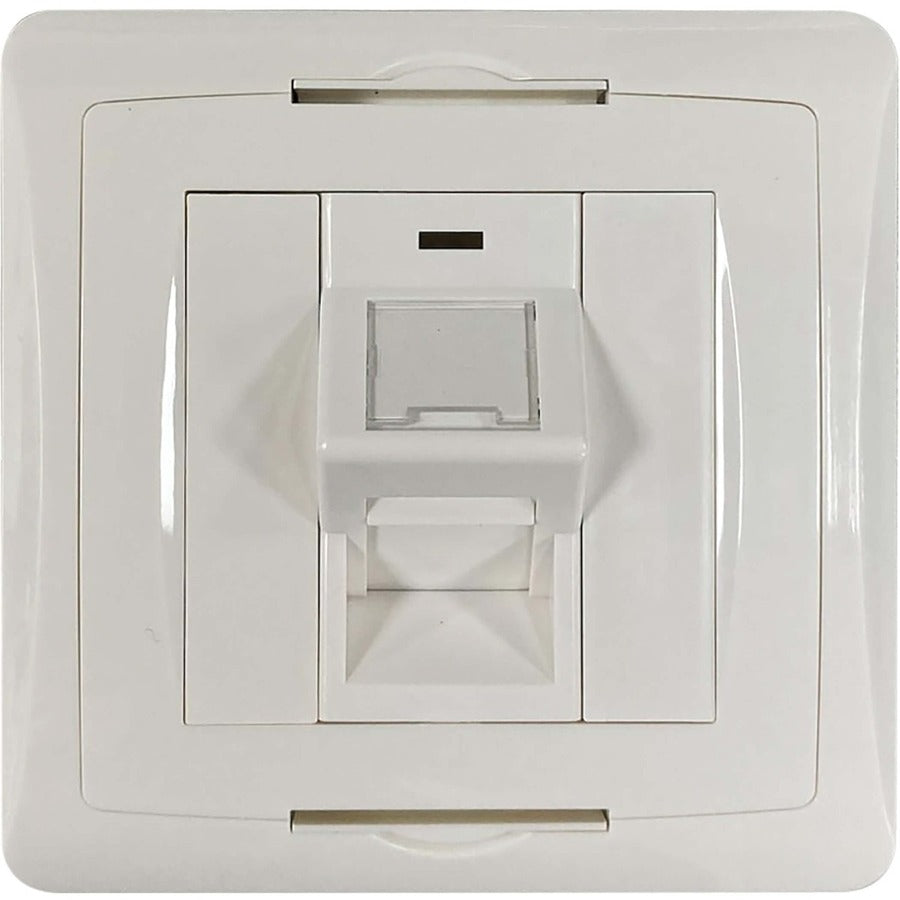 Plaque murale de style britannique à 1 port Tripp Lite by Eaton, module coudé à obturateur non chargé, blanc N042U-WK1-SA