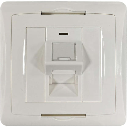 Plaque murale de style britannique à 1 port Tripp Lite by Eaton, module coudé à obturateur non chargé, blanc N042U-WK1-SA