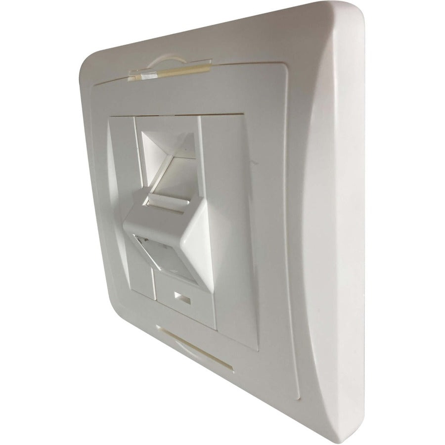 Plaque murale de style britannique à 1 port Tripp Lite by Eaton, module coudé à obturateur non chargé, blanc N042U-WK1-SA
