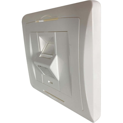 Plaque murale de style britannique à 1 port Tripp Lite by Eaton, module coudé à obturateur non chargé, blanc N042U-WK1-SA