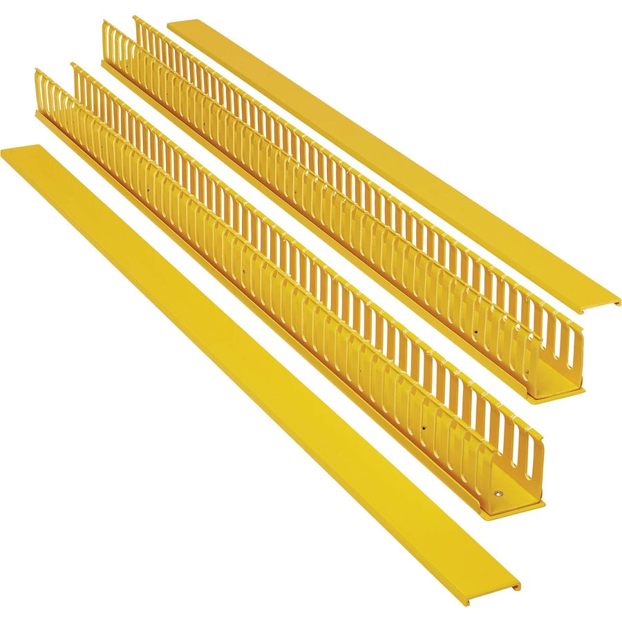 Gestionnaire de câbles vertical Tripp Lite par Eaton - Conduit à doigts avec couvercle, jaune, 1,8 m (6 pi) SRCABLEDUCTVRTF