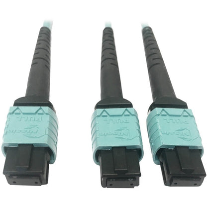 Câble à fibre optique multimode 50/125 OM4 Tripp Lite par Eaton N846D-03M-24BAQ 400G, turquoise, 3 m N846D-03M-24BAQ