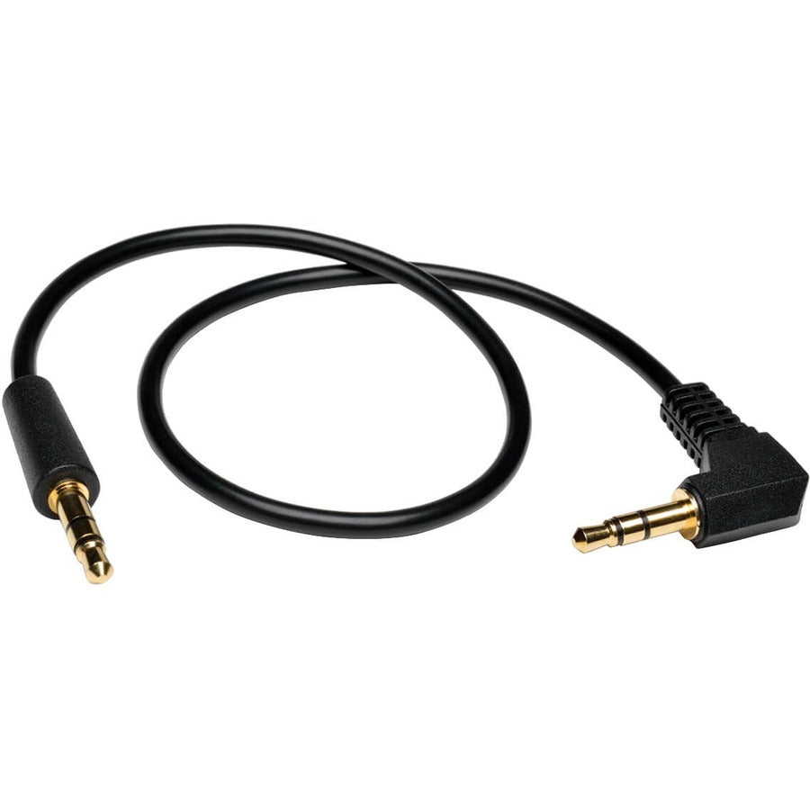 Câble audio mini stéréo Tripp Lite de 6 pieds avec une prise à angle droit 3,5 mm M/M 6' P312-006-RA