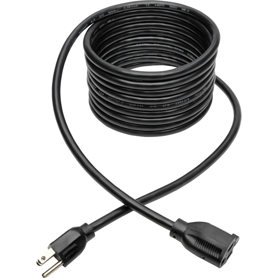 Rallonge d'alimentation robuste Tripp Lite par Eaton, 15 A, 14 AWG (NEMA 5-15P à NEMA 5-15R), 15 pi P024-015