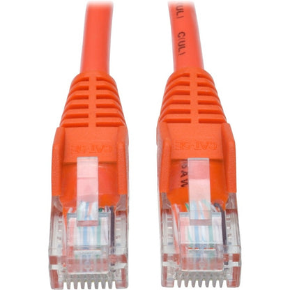 Câble de raccordement UTP moulé anti-accroc Cat5e 350 MHz Tripp Lite par Eaton (RJ45 M/M), orange, 25 pi N001-025-OR