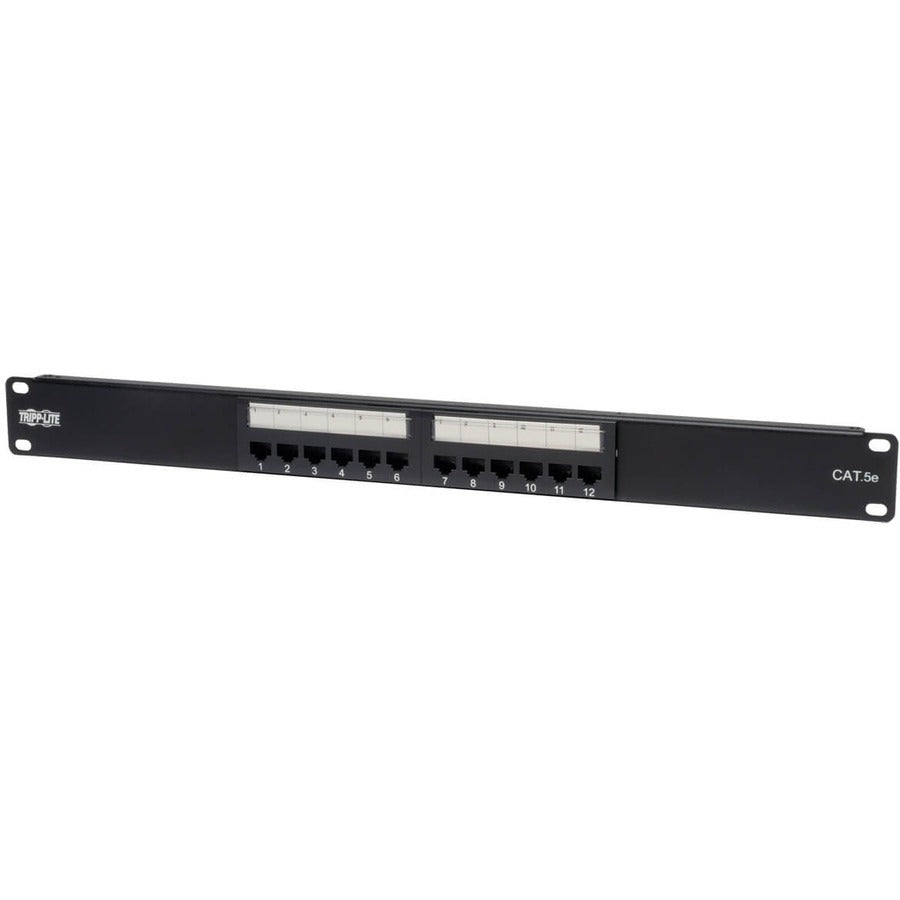 Tripp Lite 12-Port Cat5e Cat5 Rackmount Patch Panel 568B 110 Punch 1URM TAA N052-012