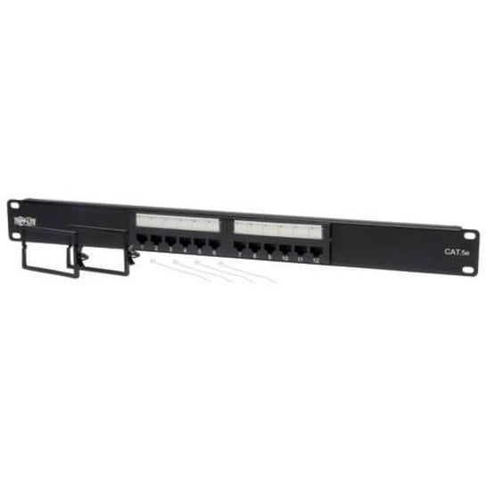 Tripp Lite 12-Port Cat5e Cat5 Rackmount Patch Panel 568B 110 Punch 1URM TAA N052-012