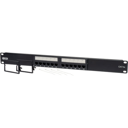 Tripp Lite 12-Port Cat5e Cat5 Rackmount Patch Panel 568B 110 Punch 1URM TAA N052-012