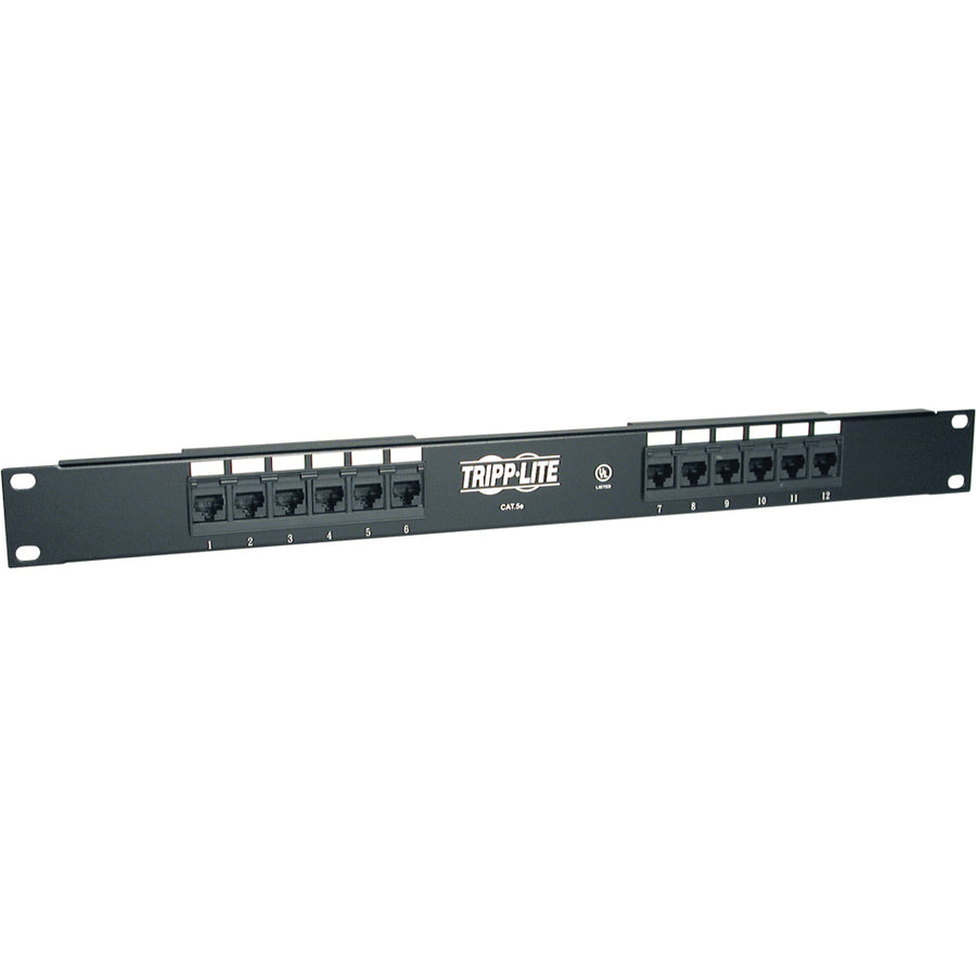 Tripp Lite 12-Port Cat5e Cat5 Rackmount Patch Panel 568B 110 Punch 1URM TAA N052-012