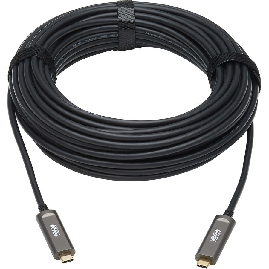 Câble optique actif à fibre optique USB 3.2 Gen 2 Tripp Lite par Eaton, M/M, 15 m (49 pi) U420F-15M-D3