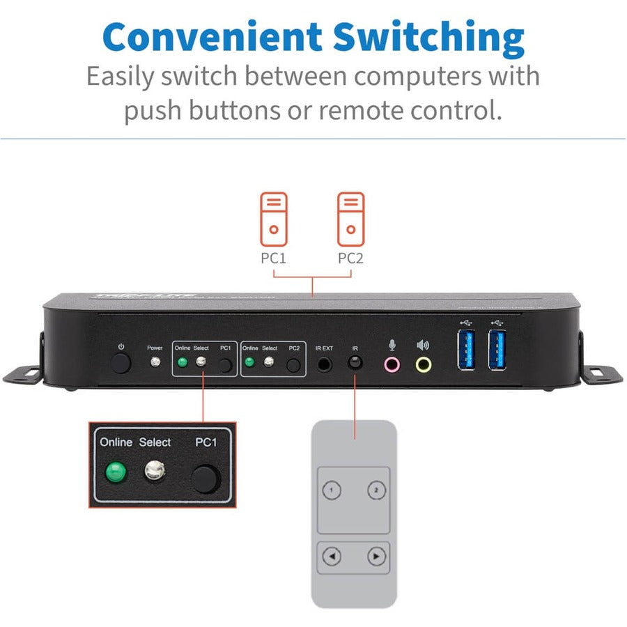 Commutateur KVM HDMI/USB à 2 ports Tripp Lite par Eaton B005-HUA2-K B005-HUA2-K