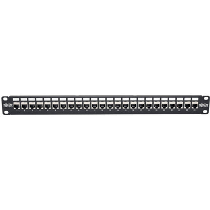 Tripp Lite 24-Port Cat6a Patch Panel Shielded Feedthrough Rackmount RJ45 1U N254-024-SH-6A