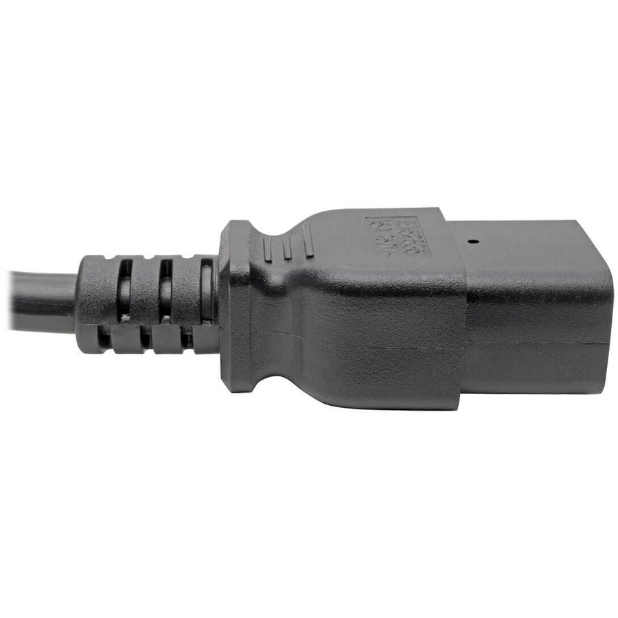 Câble d'extension de cordon d'alimentation Tripp Lite 2 pieds C19 à C14 robuste 15 A 14 AWG 2' P047-002