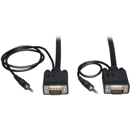 Câble coaxial pour moniteur SVGA / VGA de 30 pieds de Tripp Lite avec audio et RVB haute résolution HD15 3,5 mm M/M 30' P504-030