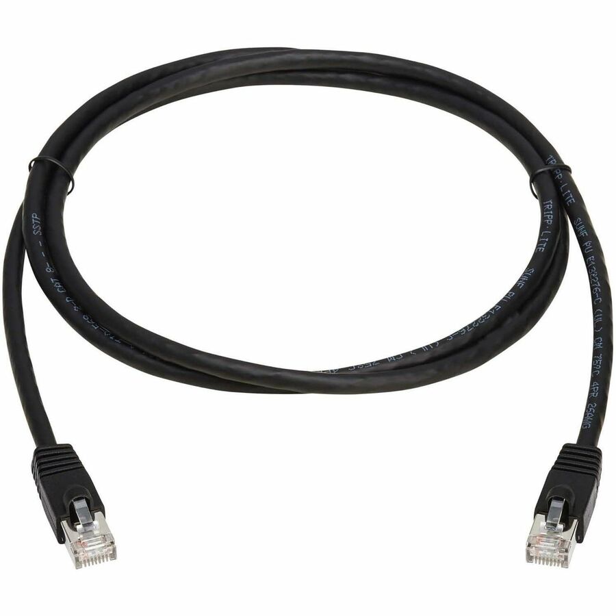Câble Ethernet SSTP Cat8 40G sans accroc Tripp Lite par Eaton (RJ45 M/M), PoE, noir, 1,5 m (5 pi) N272-F05-BK