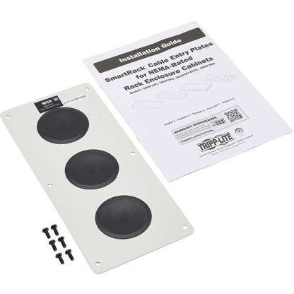 Tripp Lite by Eaton SmartRack Cable Gland Plate for NEMA-Rated Enclosure Cabinets, 3 Ports (2 in.) SRGP2KO