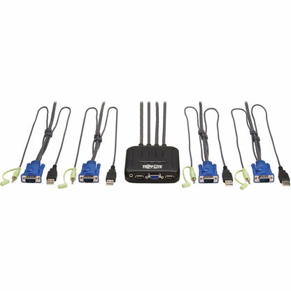 Commutateur KVM VGA 4 ports Tripp Lite par Eaton avec câbles VGA, USB et audio 3,5 mm intégrés B032-VUA4