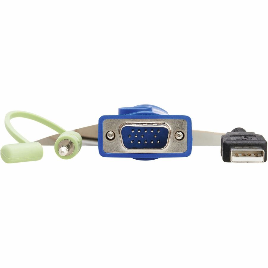 Commutateur KVM VGA 4 ports Tripp Lite par Eaton avec câbles VGA, USB et audio 3,5 mm intégrés B032-VUA4