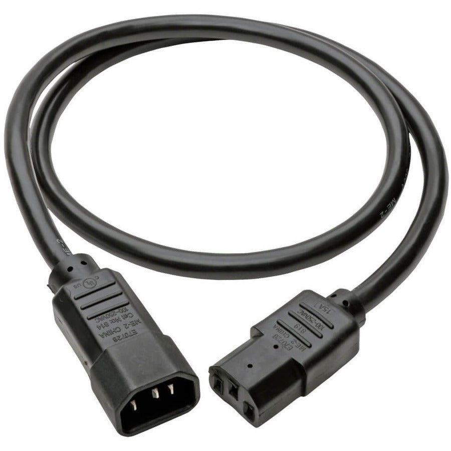 Câble d'extension de cordon d'alimentation Tripp Lite 3 pieds C14 à C13 robuste 15 A 14 AWG 3' P005-003