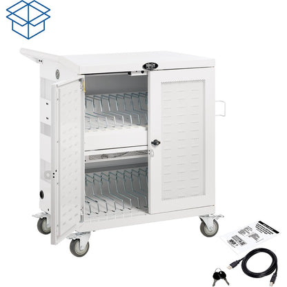 Chariot de chargement UV de qualité hospitalière pour 32 appareils Tripp Lite par Eaton CSC32USBWHG, blanc CSC32USBWHG