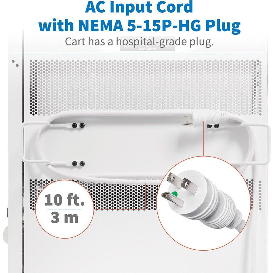 Chariot de chargement UV de qualité hospitalière pour 32 appareils Tripp Lite par Eaton CSC32USBWHG, blanc CSC32USBWHG