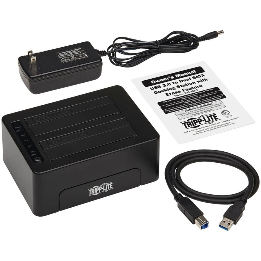 Boîtier de disque dur Tripp Lite by Eaton U339-E02 - Interface hôte USB 3.0 Type B - Prise en charge UASP externe - Noir U339-E02