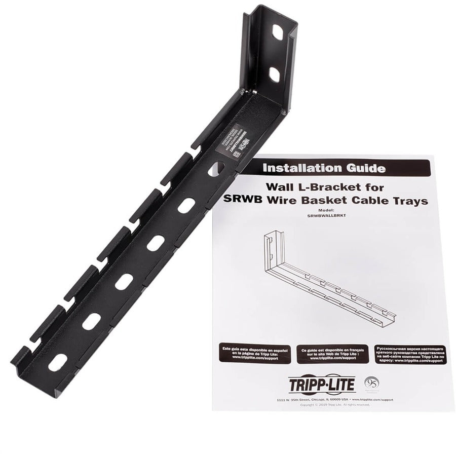 Tripp Lite by Eaton SmartRack SRWBWALLBRKT Mounting Bracket for Cable Tray - Black SRWBWALLBRKT