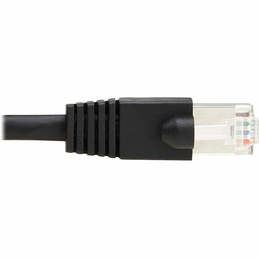 Câble Ethernet SSTP Cat8 40G sans accroc Tripp Lite par Eaton (RJ45 M/M), PoE, noir, 0,3 m (1 pi) N272-F01-BK