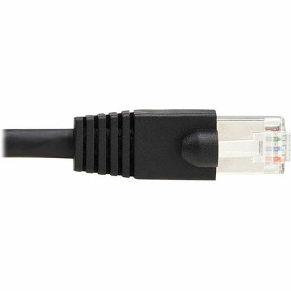 Câble Ethernet SSTP Cat8 40G sans accroc Tripp Lite par Eaton (RJ45 M/M), PoE, noir, 0,3 m (1 pi) N272-F01-BK