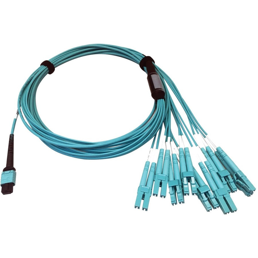 Câble à fibre optique multimode 50/125 OM4 400G Tripp Lite par Eaton N846D-03M-24CAQ, turquoise, 3 m N846D-03M-24CAQ