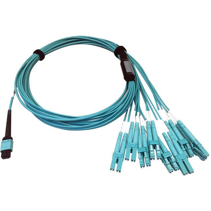 Câble à fibre optique multimode 50/125 OM4 400G Tripp Lite par Eaton N846D-03M-24CAQ, turquoise, 3 m N846D-03M-24CAQ