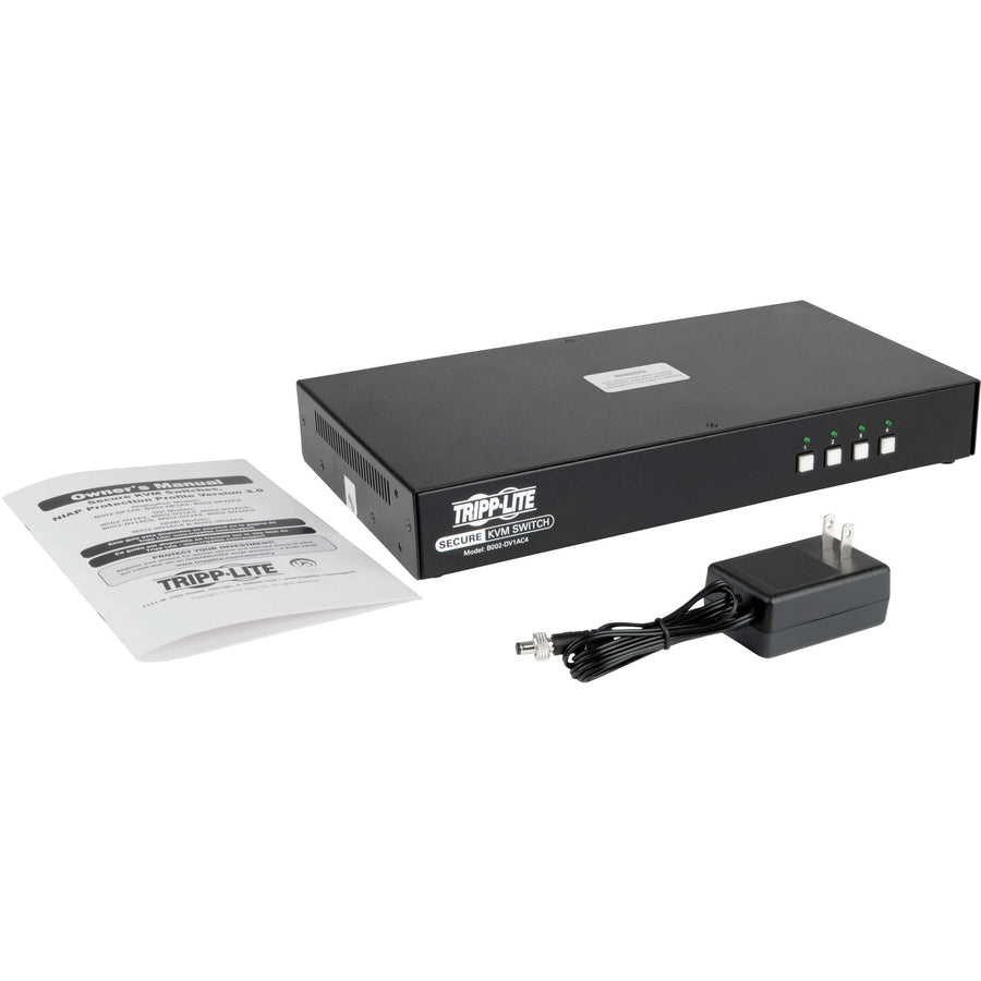Commutateur KVM DVI-I 4 ports certifié NIAP PP3.0 Tripp Lite par Eaton B002-DV1AC4 B002-DV1AC4