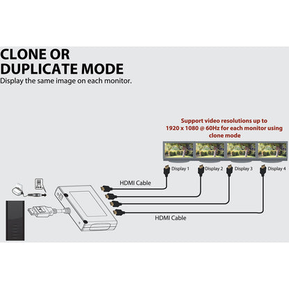 Hub MST DisplayPort 1.2 vers HDMI à 4 ports Tripp Lite par Eaton B156-004-HD-V2 B156-004-HD-V2