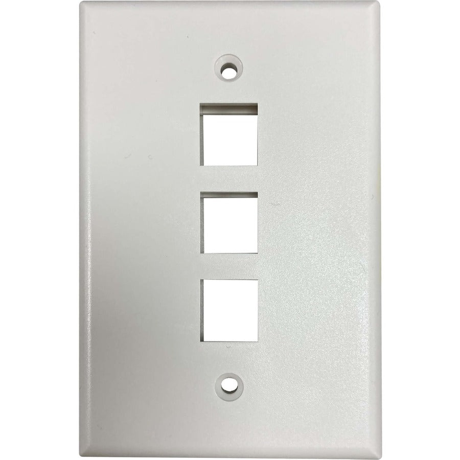 Plaque murale simple à 3 ports Safe-IT de Tripp Lite par Eaton, antibactérienne, ivoire mat, TAA N042AB-003-IVM